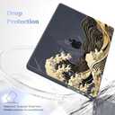May Chen for 2026 MacBook Pro 14-inch M5 M4 M3 M2 M1 Pro/Max Chip, Release 2026 2025-2021, Model A3427 A3426 A3434 A3112 A3401 A3185, Plastic Hard Shell with Keyboard Cover, Black Sea Wave