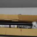 Treije Tension Rod 51-145Inch, Extra Long Curtain Rod No Drilling for Window or Bathroom, Outdoor Curtain Rods for Patio, Easy to Install, Never Rust, Rod Diameter 1.26 Inches-Black