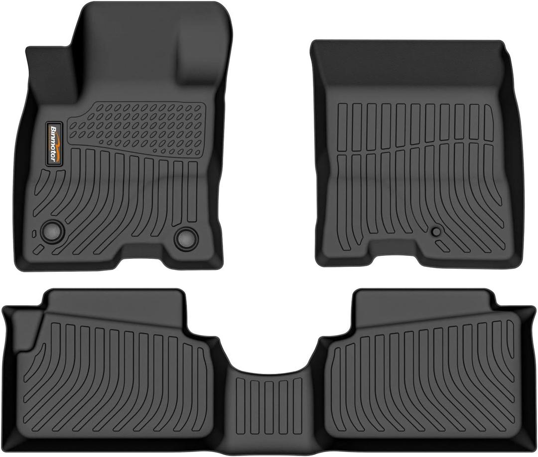 Binmotor-for 2022-2026 Ford Maverick Hybrid Floor Mats, All Weather Heavy Duty Car Floor Liners, Protection Automotive TPE Car Mats, Front & 2nd Row Full Set for Maverick Hybrid Accessories