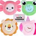 REVIX Kids Ice Packs - Reusable Gel Cold Packs for Toddlers and Babies, Soft Cloth Covers with 4 Cute Animal Designs, Hot & Cold Compress for Comfort, Soothing, Relaxation, and Everyday Bumps