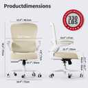TRALT Office Chair Ergonomic Desk Chair, 330 LBS Home Mesh Office Desk Chairs with Wheels, Comfortable Gaming Chair, High Back Office Chair for Long Hours (Beige), Pack of 1