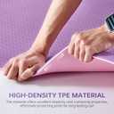 Yoga Mat Eco Friendly Non Slip Anti tear durable Exercise Mat, SGS Certified TPE Material with Textured Surface, 8mm (0.32 Inch) Extra Thick, 72x24 Inches for Yoga, Pilates and Floor Exercises with Carry Strap