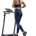 Sunny Health & Fitness Compact Foldable Treadmill - Easy Assembly, Quiet Operation, LCD Performance Monitor, Device Holder - Running & Walking Exercise, Optional Free SunnyFit App Bluetooth Connection (One Size, Smart)