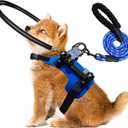 Blind Dog Halo Harness,Adjustable Bumper Halo with 5 FT Dog Leash and Reflective Dog Collar for Protective & Build Confidence,Blind Dog Accessories (S:Recommand Weight 8-22 lbs)