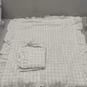2 Pack Pile Green White Plaid Ruffle Gingham Pillow Shams Standard Size 20x26 inches, 100% Cotton Checkered Farmhouse Pillowcases for Bed/Sofa (20x26 inches, Pile Green/White Plaid)