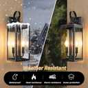 OKELI 17.6" 2-Pack Outdoor Wall Light Fixture, Large Exterior Porch Lighting 2-Light Farmhouse Outside Lantern Lights with Clear Glass Waterproof Wall Sconces Lamp for House Garage