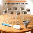 Sursip Glass Bottles 8 oz with Stainless Steel Lids (Set of 12) - Reusable Small Clear Jars for Juicing, Wellness Shots & Fridge Organization - Leakproof, Dishwasher Safe & BPA Free