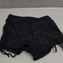 Women's V Cross High Waisted Swim Shorts Ruched Side Tie Boy Shorts Swimsuit Bottoms with Liner, Small