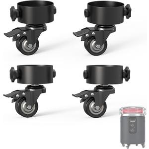 SafBbcue Wheel Kit for Ninja Fireside360 Outdoor Heater & Fire Pit, Swivel Casters with Locking Brake for Ninja Fireside360 Accessories, Quiet Roll Wheels Replace for Fireside 360 Firepit Fixed Feet