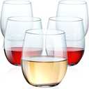 OTOB 39 Pack Reusable Stemless Plastic Wine Glasses, 12 OZ Unbreakable Champagne Whiskey Glass, Round Clear Disposable Cocktail Glasses Wine Cups BPA-Free, Ideal for Home Office Bar Party Wedding