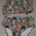 DRESSFO Gothic Galaxy Skull Print Bikini Set Retro Vintage Tummy Control Two Piece Tankini, Size L