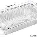 70 Pack Aluminum Pans with Clear Lids, Disposable Takeout Loaf Pan Foil Food Containers with Strong Seal for Freshness and Spill Resistance, 7.8 x 4.53 x 2.17 Inch