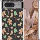 Christmas Phone Case for Google Pixel 8 - Clear Transparent Soft TPU Protective Cover with Xmas Gingerbread Man Pattern, Shockproof Cute Case for Boys Girls (6.2 Inch)