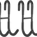 Simtive Shower Door Hooks (2-Pack), Towel Hooks for Bathroom Frameless Glass Squeegee Hooks, Black