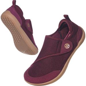Sisttke Womens Slippers Slip On House Shoes Breathable Orthopedic Walking Shoes Lightweight for Indoor Outdoor, Wine Red, 7.5