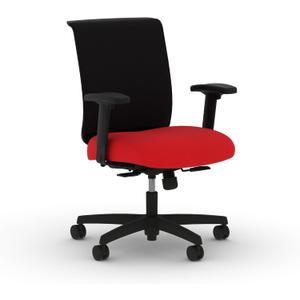 HON Convergence Ergonomic Office Chair, Breathable Back Support Mesh, Adjustable Arms, Computer Chair with Lumbar Support, Rolling Swivel Wheels, Comfortable Synchro-Tilt Recline, Fabric, Ruby