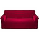Qubjus Modern Couch Cover Stretch Sofa Cover Solid Color Sofa Slipcover for 4 Cushion Couch Oversized Washable Furniture Protector Sofa Slipcover for Home Decoration(X-Large, Red)