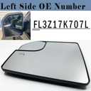 F150 Driver Side Heated Mirror Glass Compatible with 2015 2016 2017 2018 2019 2020 F150 Left Power Heated Convex Mirror Glass FL3Z17K707L with Blind Spot Mirror and Rear Holder F150 Side Mirror