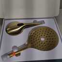 Dual Handheld Shower Head Combo, 2-in-1 Rain Shower Heads System 8 Inch Rainfall Shower Head and 10 Modes High Pressure Hand Held Showerhead with Built-in Power Wash (Gold)