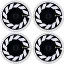 15-Inch UV Painted Universal Flat Hubcaps -002 Style Black & White