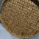 Gurfuy Extra Large Round Ottoman Table Tray with Handles - 19.7" Handmade Wicker Serving Hand Woven Tray for Farmhouse Decorative Oversized Coffee Table Trays Living Room Kitchen Counter Breakfast