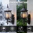Extra Large Outdoor Wall Lights for House, Extra Large Black Exterior Lantern Wall Mount, Waterproof Front Porch Light Fixture for Garage & Patio, Outdoor Sconce Lighting