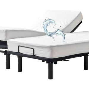 Bamboo Viscose Cooling Split King Mattress Protector for Adjustable Bed Waterproof Soft Breathable Fitted Matress Cover Pad