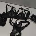 Lilosy Sexy Chain Strappy Garter Belt Women Lingerie Set Rave Outfits, L