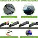 PARRATI Windshield Wipers for ML350 2012-2015/GLE350 2016-2017,26"+23" Front and 12" Rear,OEM Replacement Wiper Blades,Quiet & Streak-Free(Set of 3)