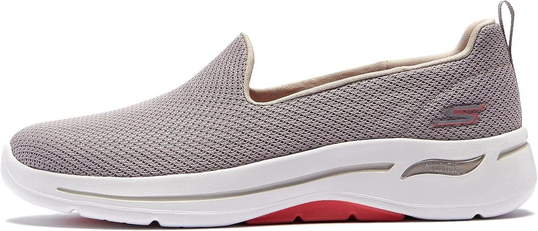 Skechers Women's Go Walk Arch Fit Grateful (6.5, Taupe/Coral)