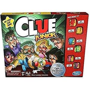 Hasbro Gaming Clue Junior Board Game for Kids Ages 5 and Up, Case of The Broken Toy, Classic Mystery Game for 2-6 Players