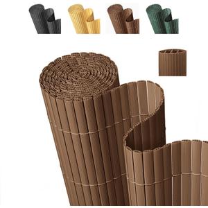 Reinforced PVC Privacy Fence Screen, Brown, 3×16 FT