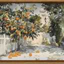 InSimSea Framed Canvas Wall Art Vintage Decor Country Orange Trees Earthy Room Decor Aesthetic Oil Painting Wall Picture Farmhouse Prints Artwork for Kitchen Living Room Bedroom Bathroom Rustic 8x10in (10L" x 8W")