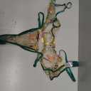 Lilosy Sexy Floral Embroidered Mesh Women Underwire Push Up Lingerie Set (Green, M)