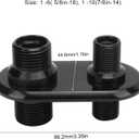 A/C Bulkhead, Car 2?Port Air Conditioner Bulkhead Connector Universal Modification Replacement for Hot Rod(black)