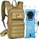 NOOLA Hydration Backpack with 3L TPU Water Bladder, Tactical Molle Water Backpack for Men Women, Hydration Pack for Hiking, Biking, Running and Climbing (Tan)