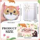 6 Pcs Christmas Cat Coasters for Cats Lovers Gifts with Wish Card and Gift Box Cute Ceramic Cat Ears Drink Coffee Coaster Non-Slip Absorbent for Christmas Birthday Coffee Bar House Warming Gifts