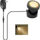 Warm White Pond Lights, 2500K Underwater Weighted Pond Light IP68 Waterproof Submersible Fountain Lights for Pond Fountain Waterfall,1 Lights