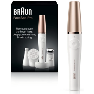 Braun Face Epilator Facespa Pro 911, Facial Hair Removal for Women, Hair Removal Device, 3-in-1 Epilating, Cleansing Brush and Skin Toning with 3 Extras