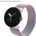 2 PACK Metal Band for Google Pixel Watch 3 41mm Bands/Google Pixel Watch 2/1 Bands Women Men, Stainless Steel Mesh Loop Adjustable Wristband Replacement Straps (Colorful/Rose Pink)