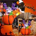 Geelin Halloween Table Centerpieces 12.2" x 7.6" Halloween Pumpkin Tabletop Decorations Artificial Pumpkins Flowers Ghost Candy Witch Decor for Table Home Kitchen Indoor Party Supply