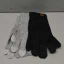 REACH STAR 2 Pairs Winter gloves for women Touch screen Elastic Thermal knit Lining Warm Gloves for Cold weather (Black+Light Gray)