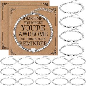 Huquary 20 Pcs Inspirational Gifts for Women Bracelet Bulk Appreciation Gifts for Girls Charm Bracelets Employee Motivational Bracelets for Coworkers Friends(Sometimes You Forget You're Awesome)
