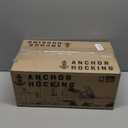 Anchor Hocking 16 Piece Glass Storage Containers with Lids (8 Glass Food Storage Containers & 8 Navy Blue SnugFit Lids)