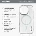 Incase Level Case for iPhone Slim MagSafe Compatible Apple iPhone Case 10 Ft Drop Protection, Protective Cover with Lanyard Loop, Sleek and Minimal Design (Lines Loops w/Pop Color, iPhone 16 Pro Max)