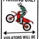 Dirt Bike Accessories Boys Motorcross Gifts Funny Dirty Bike Parking Only Vintage Tin Sign for Man Cave Boy's Room Garage Wall Decor 8x12 Inch (3064) (Black)