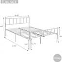Metal Platform Full Bed Frame with Headboard Sturdy Steel Slats Support No Box Spring Needed Easy Assembly White