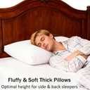 Thick Bed Pillows Queen Size Set of 2 Hotel Collection Soft Down Alternative Supportive Pillow for Back Stomach Side Sleeper White 20x30 inches