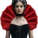 L'VOW Victorian Collar Gothic Stand Up Vampire Collar for Women Halloween Masquerade Cosplay (S1-red)