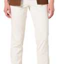Essentials Womens High-Rise Slim-Fit Full-Length Straight-Leg Khaki Pant, Eggshell White, Size 16